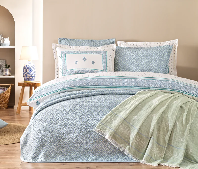 Cosie | Çift Kişilik 200x220 cm | Mavi - Konforlu ve Kaliteli Puffy Ürünleri