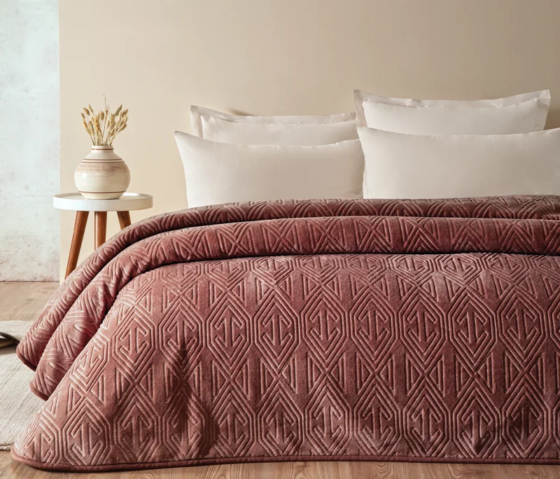 Melan | Çift Kişilik 200x220 cm | Gül Kurusu - Konforlu ve Kaliteli Puffy Ürünleri