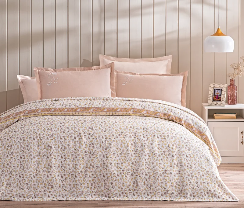 Perula | Çift Kişilik 200x220 cm | Pudra - Konforlu ve Kaliteli Puffy Ürünleri