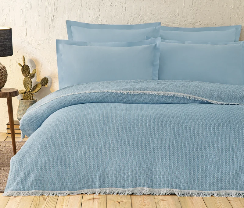Soren | Çift Kişilik 200x220 cm | Mavi - Konforlu ve Kaliteli Puffy Ürünleri