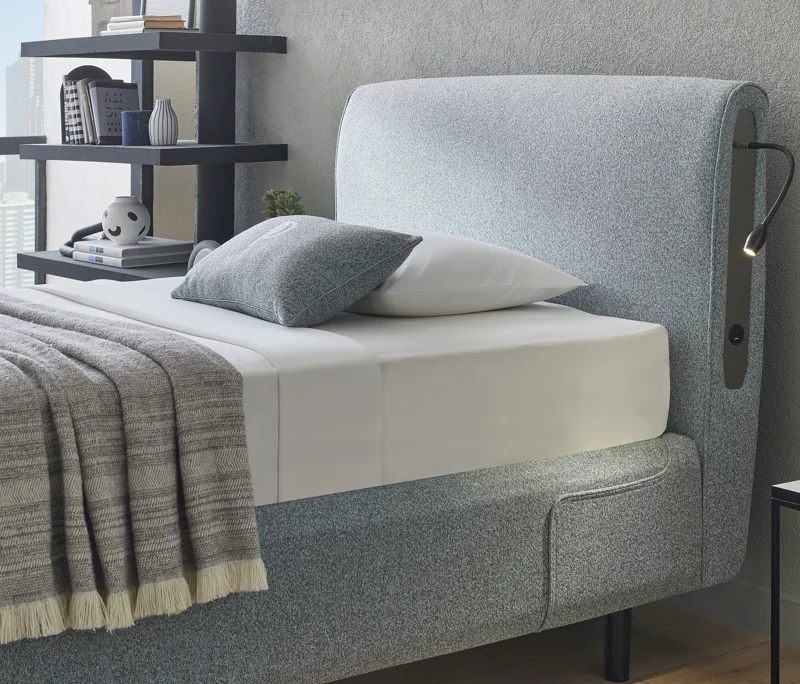 Winners'' Sleep | Baza, 90x190 cm | Açık Gri - 19808 + Winners'' Sleep | Başlık, 90 cm | Açık Gri - 19808 Detay Resim